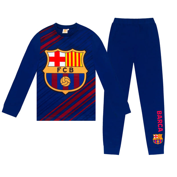 FC Barcelona Drenge Langt Pyjamassæt – Reflex Blue