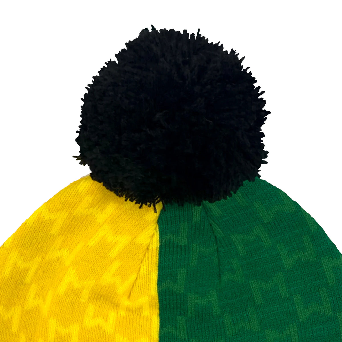 Retro strikket bobble-hue i klubfarver