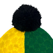 Retro strikket bobble-hue i klubfarver