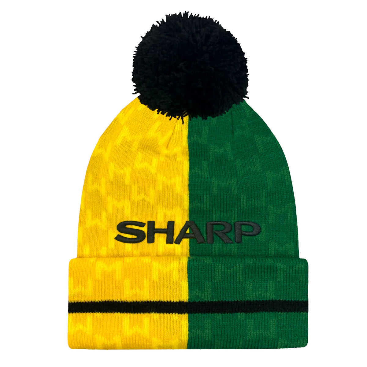 Retro strikket bobble-hue i klubfarver
