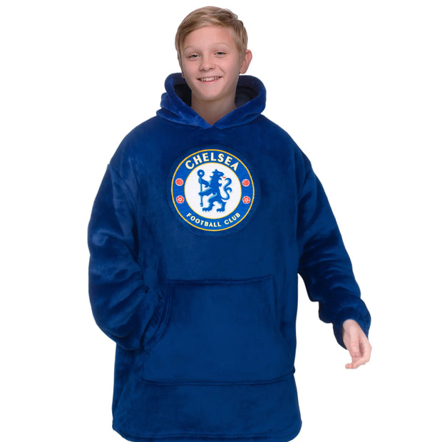 Officiel Chelsea FC oversized hoodie-tæppe til børn