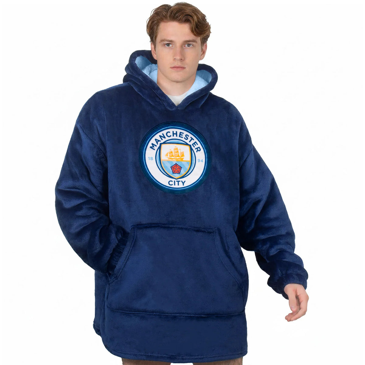 Officiel Manchester City oversized hoodie-tæppe til voksne