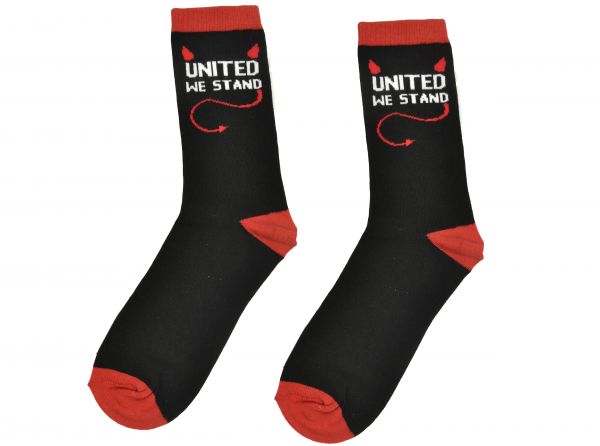 “United We Stand” strømper – sort/rød (voksen)