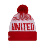 Manchester United New Era Rød & Hvid Pom Beanie