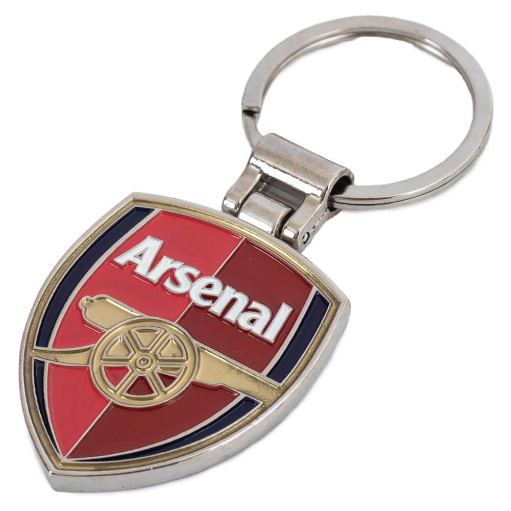 Nøglering med Arsenal FC logo og kanon. Metallisk finish med rund nøglekæde.