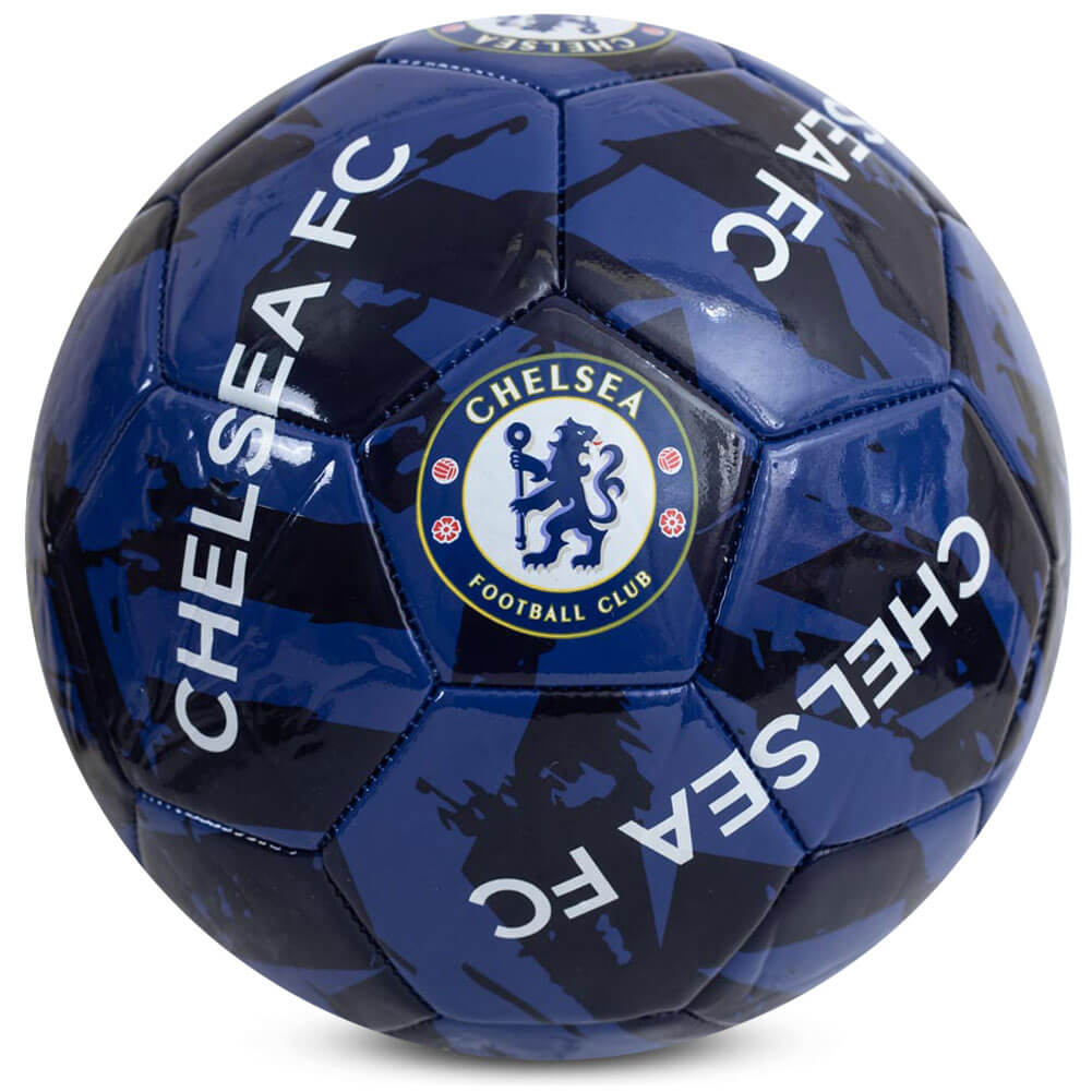 Chelsea FC fodbold, mørkeblå med logo og mønstre. Boldstørrelse 5.