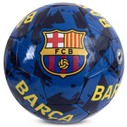 Fodbold med FC Barcelona logo, blå design og gul "BARCA" tekst, str. 5.