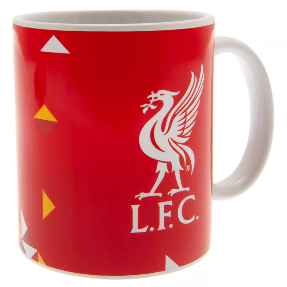 Rød krus med Liverpool FC-logo.