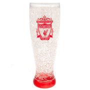 Gennemsigtig, frostet krus med Liverpool FC logo og dobbeltvæg design for frosteffekt.