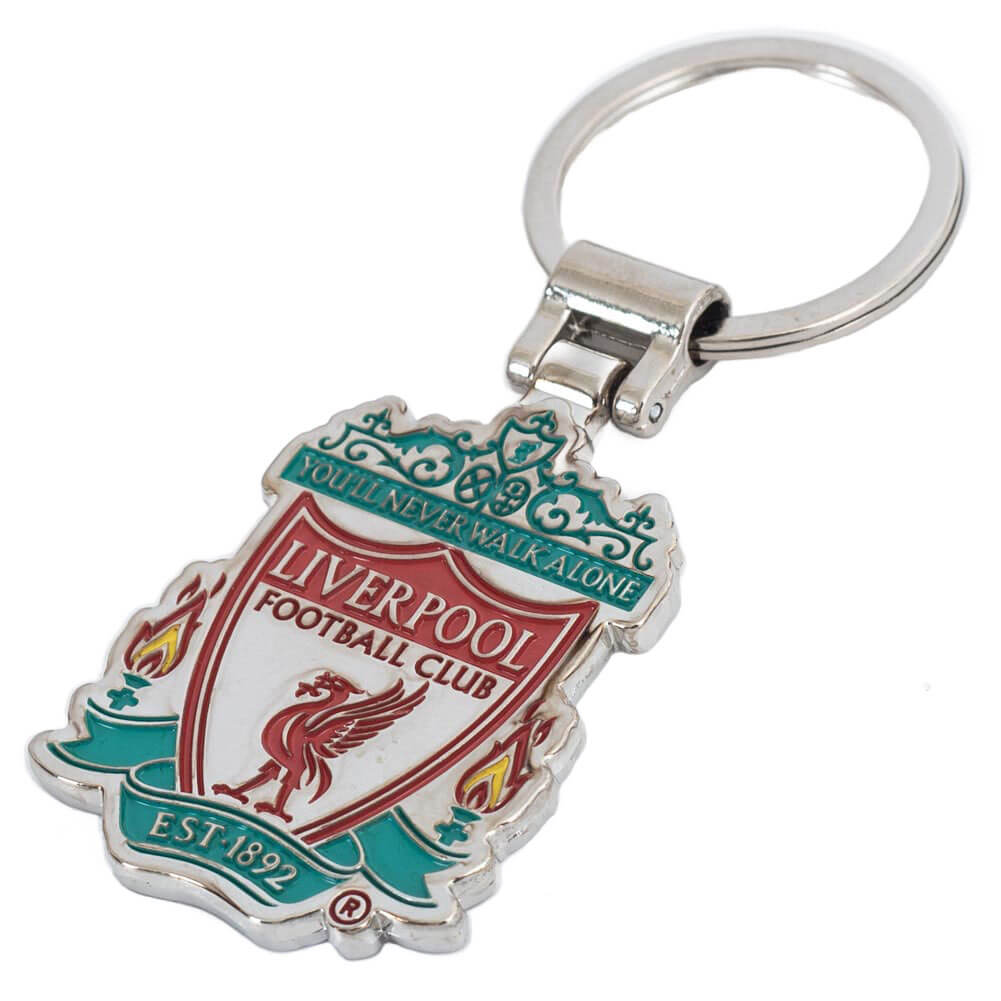 Liverpool FC nøglering med klublogo i røde nuancer. Officielt licenseret produkt.