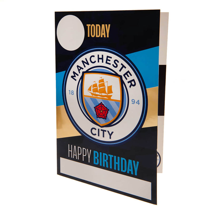 Manchester City FC Fødselsdagskort m. klistermærker