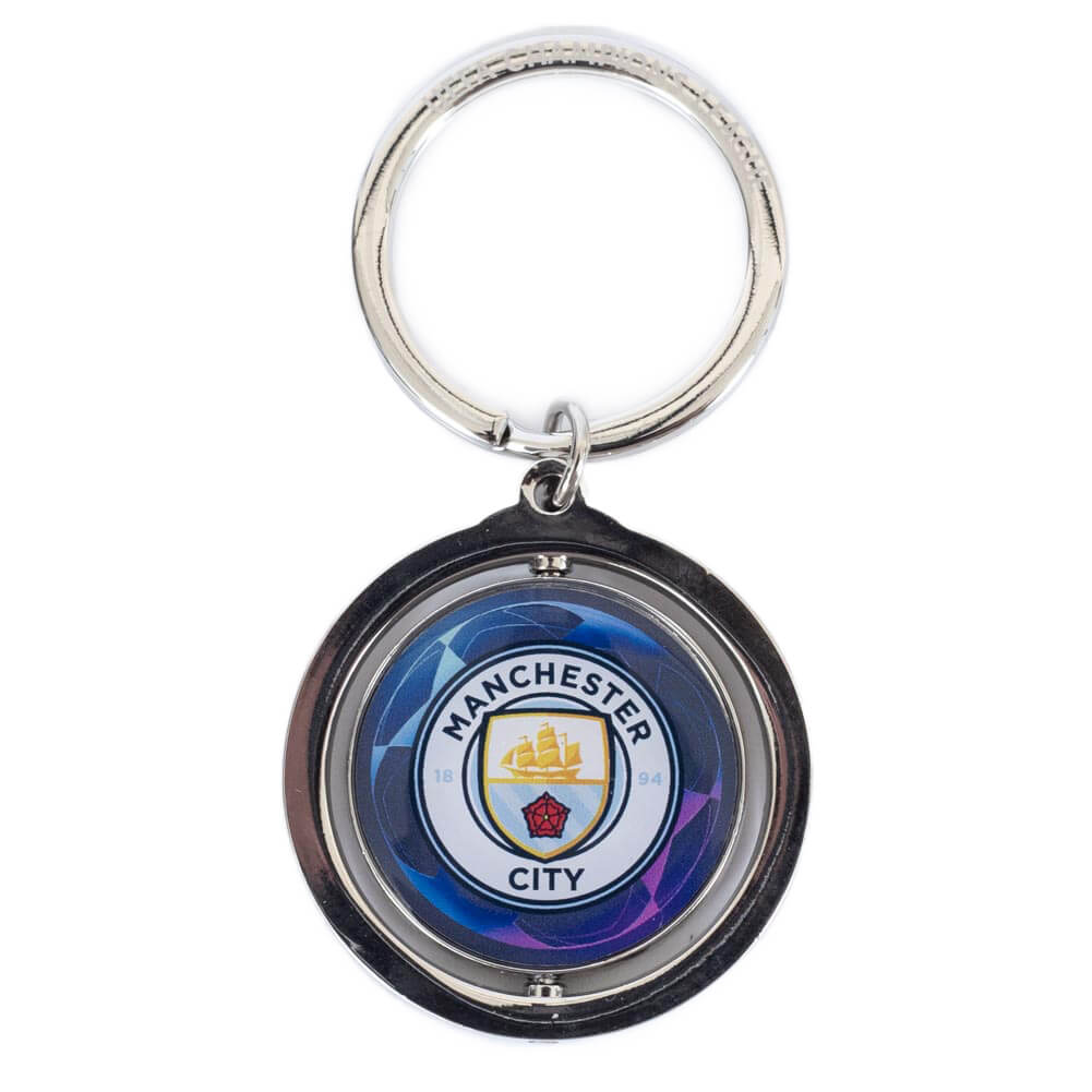Porte-clés Décapsuleur Officiel Manchester City FC – Chrome, Emblème, 7x3.5cm – Boîte Cadeau