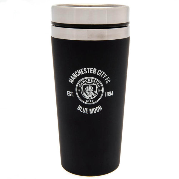 Sort termokrus med Manchester City FC logo og teksten "EST. 1894" samt "BLUE MOON."