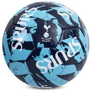 Blå og sort fodbold med Tottenham Hotspur-logo og "SPURS" tekst, størrelse 5.