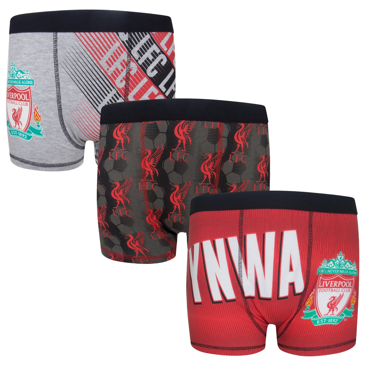 Officielle Liverpool FC boxershorts til drenge – 3-pak