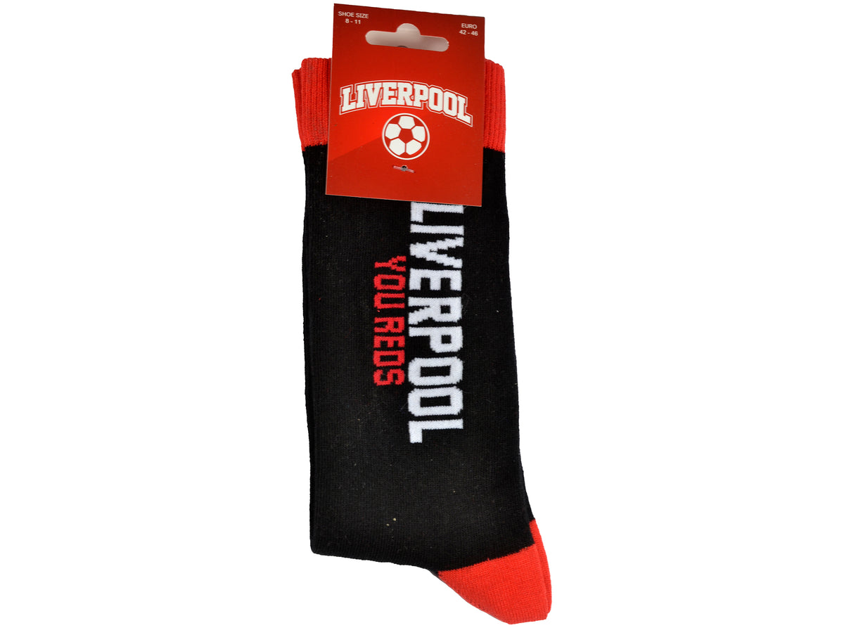 Liverpool FC Team Direct ‘You Reds’ Sokker – Sort/Rød (UK 8–11 / EU 42–46, Voksen)