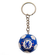 Chelsea FC nøglekæde med blåt/hvidt fodbold-design og logo. Metalring og kæde til ophæng.