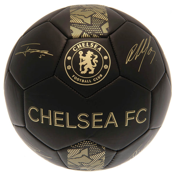 Chelsea FC Foldbold sort/guld - Størrelse 5
