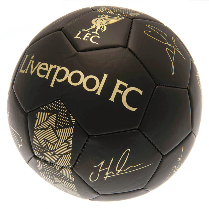 Liverpool FC Foldbold sort/guld - Størrelse 5