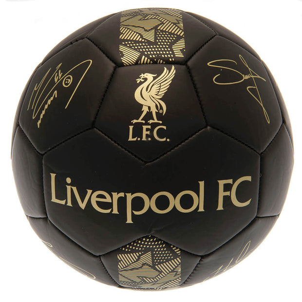 Liverpool FC Foldbold sort/guld - Størrelse 5