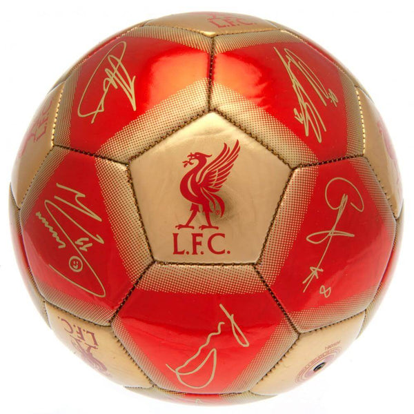 Liverpool FC - Fodbold m. autografer - Metallic