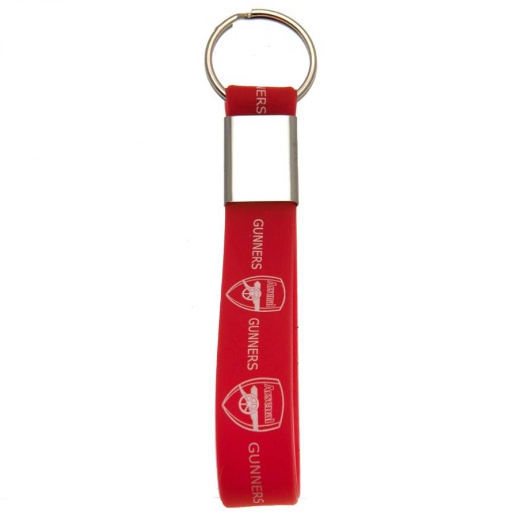 Rød Arsenal FC nøglering med "GUNNERS" og logo. Har metalspænde og nøglebøjle.