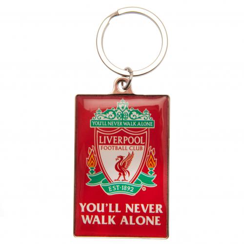 Liverpool F.C. nøglering med klublogo, liverbird og teksten "You'll Never Walk Alone".
