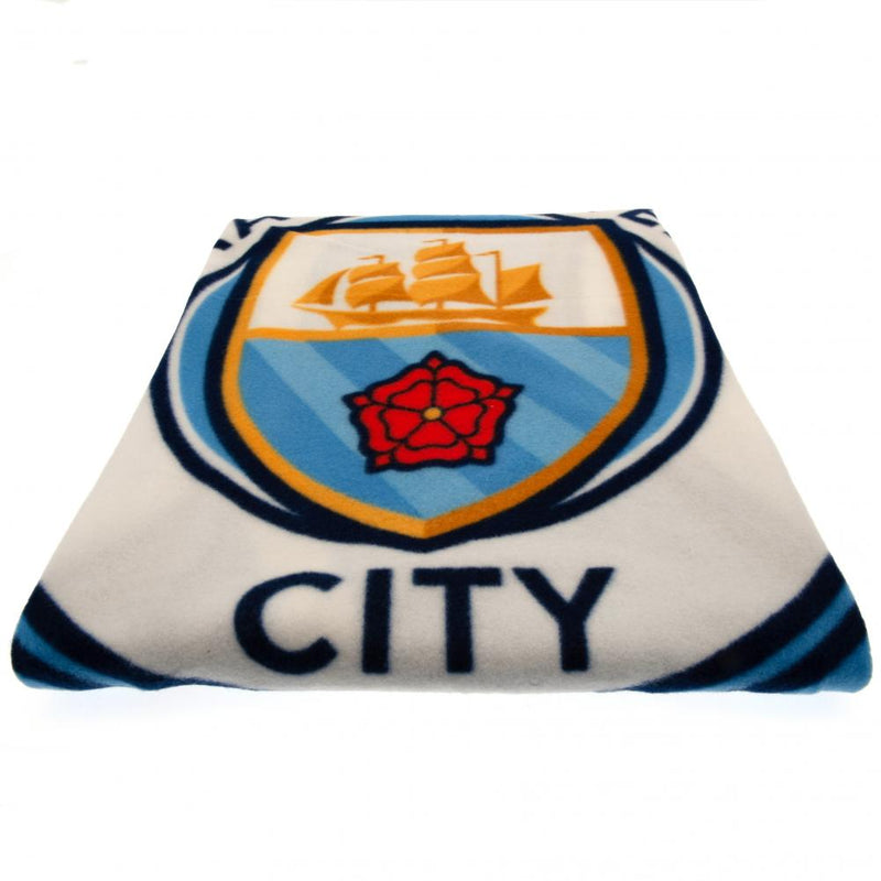 Manchester City FC Fleece tæppe - 125 cm x 150 cm