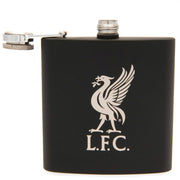 Sort lommelærke med LFC-logo, mat finish og metalhætte med hængsel. Kompakt og stilfuldt design.