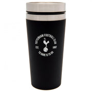 Sort termokrus med Tottenham Hotspur FC logo, cockerel på bold, tekst "To Dare Is To Do".