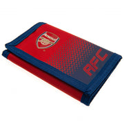 Rød Arsenal FC pung med blå kanter, logo og teksten "AFC".