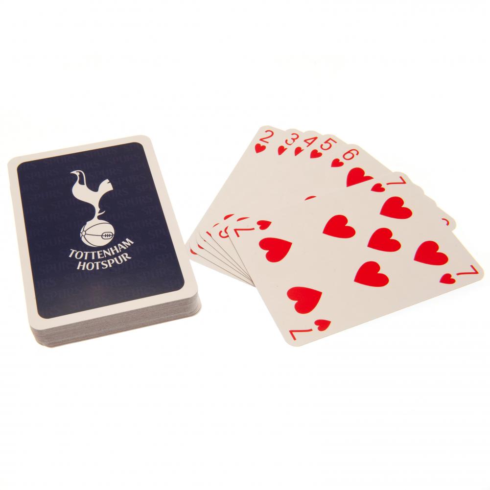 Spillekort med Tottenham Hotspur-logo, viser hjerter i talrækkefølge fra 2 til 7.