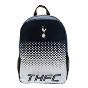 Sort rygsæk med Tottenham logo, gradientprikker og "THFC" tekst nederst.