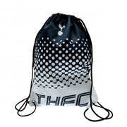 Tottenham Hotspur FC taske med logo, "THFC", sort snor og gradientdesign fra mørk til lys.